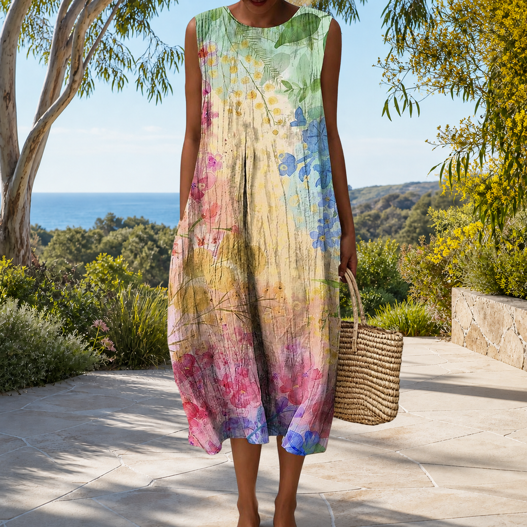 Comfortable sleeveless spring dress