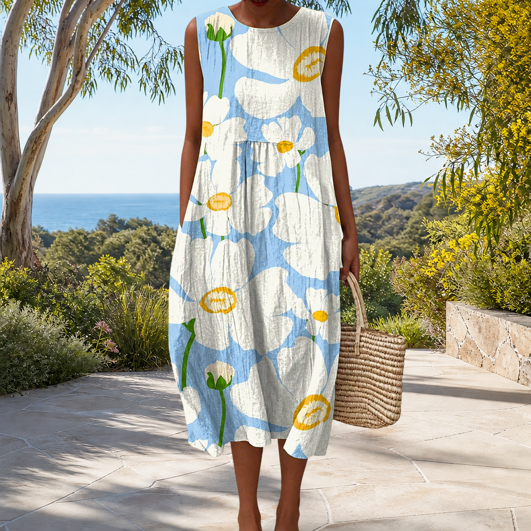 Comfortable sleeveless spring dress