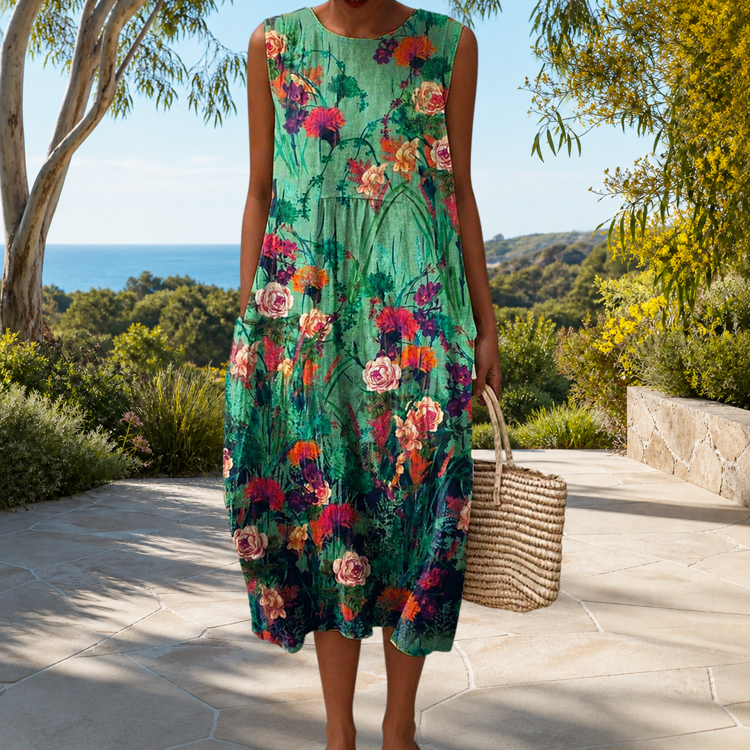 Comfortable sleeveless spring dress