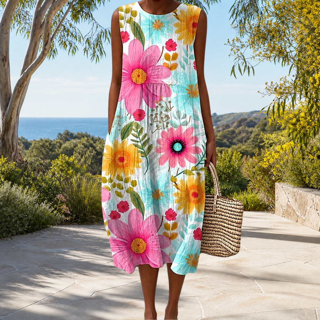 Comfortable sleeveless spring dress