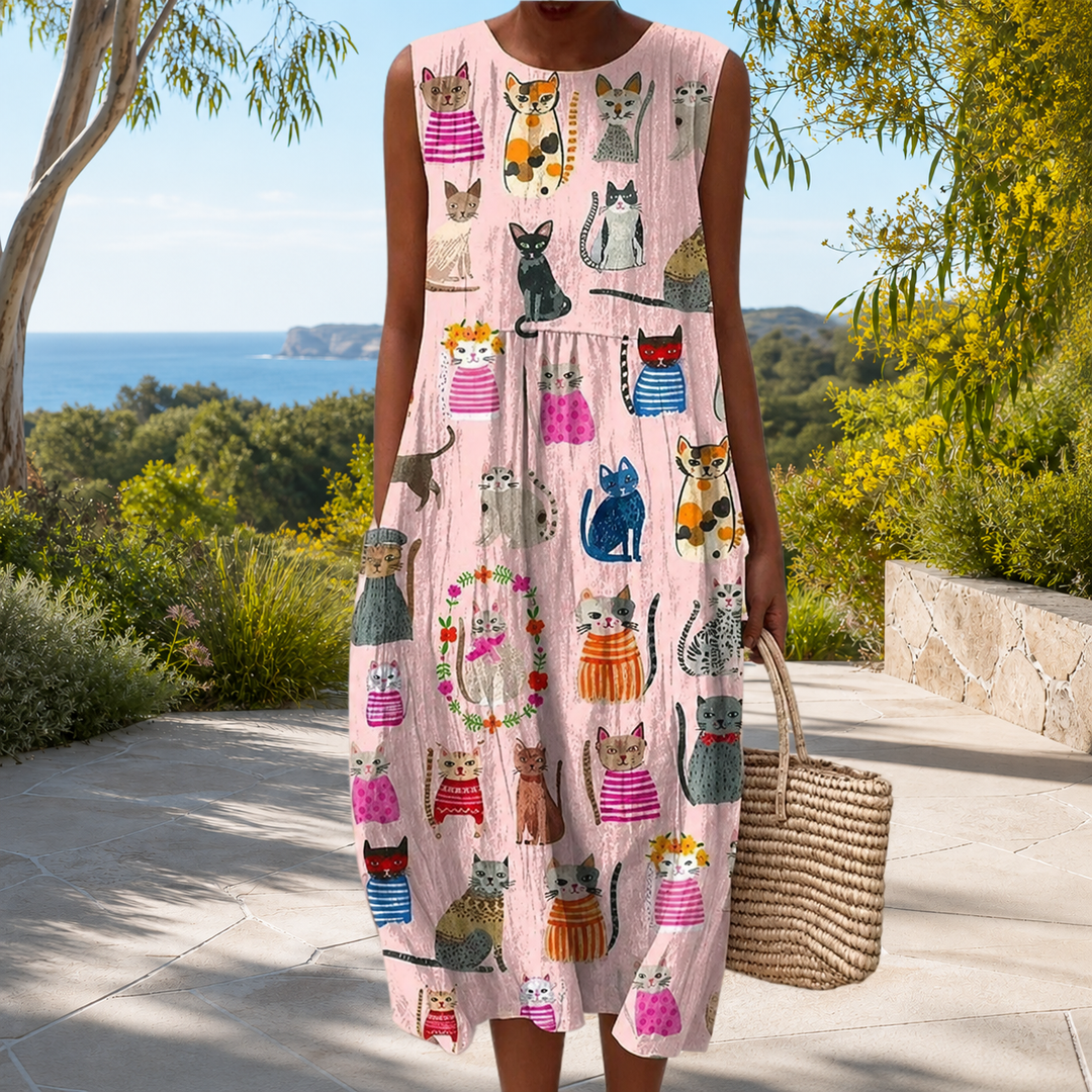 Comfortable sleeveless spring dress