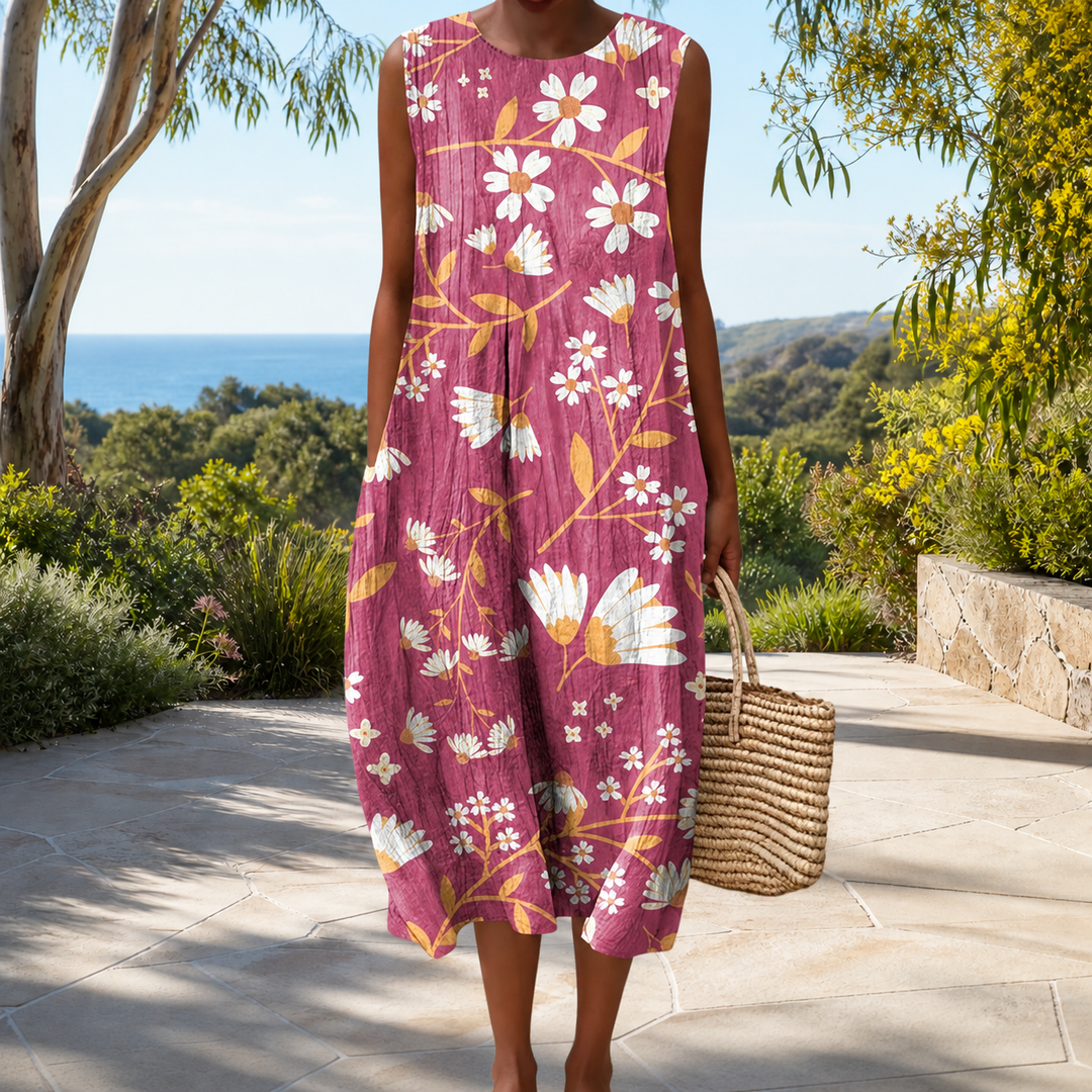 Comfortable sleeveless spring dress