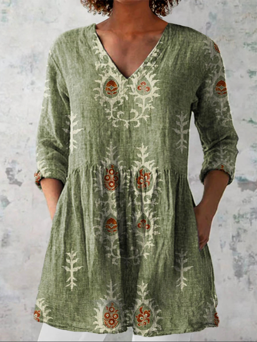 Frederick | Long blouse with V-neck