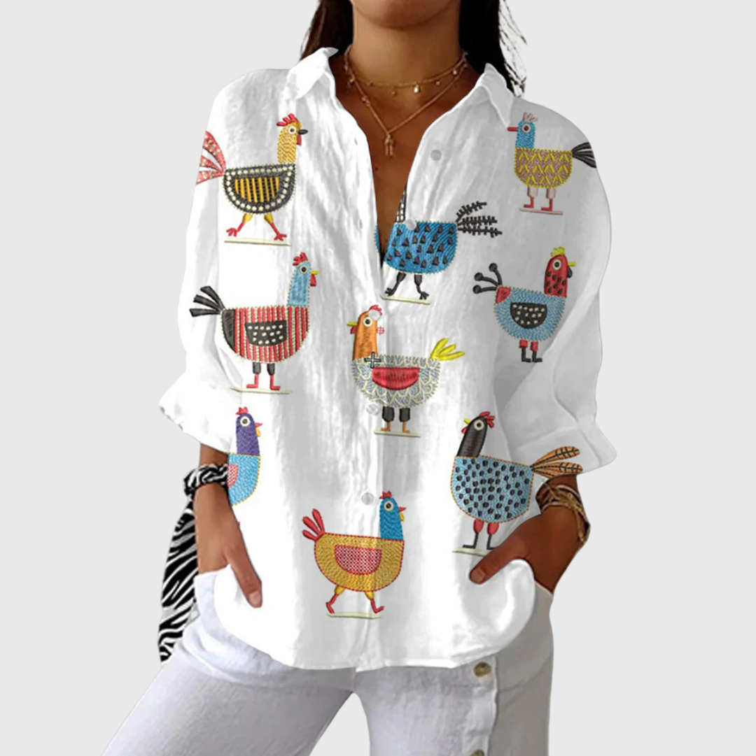 Sabina | Light, colorful blouse with a print