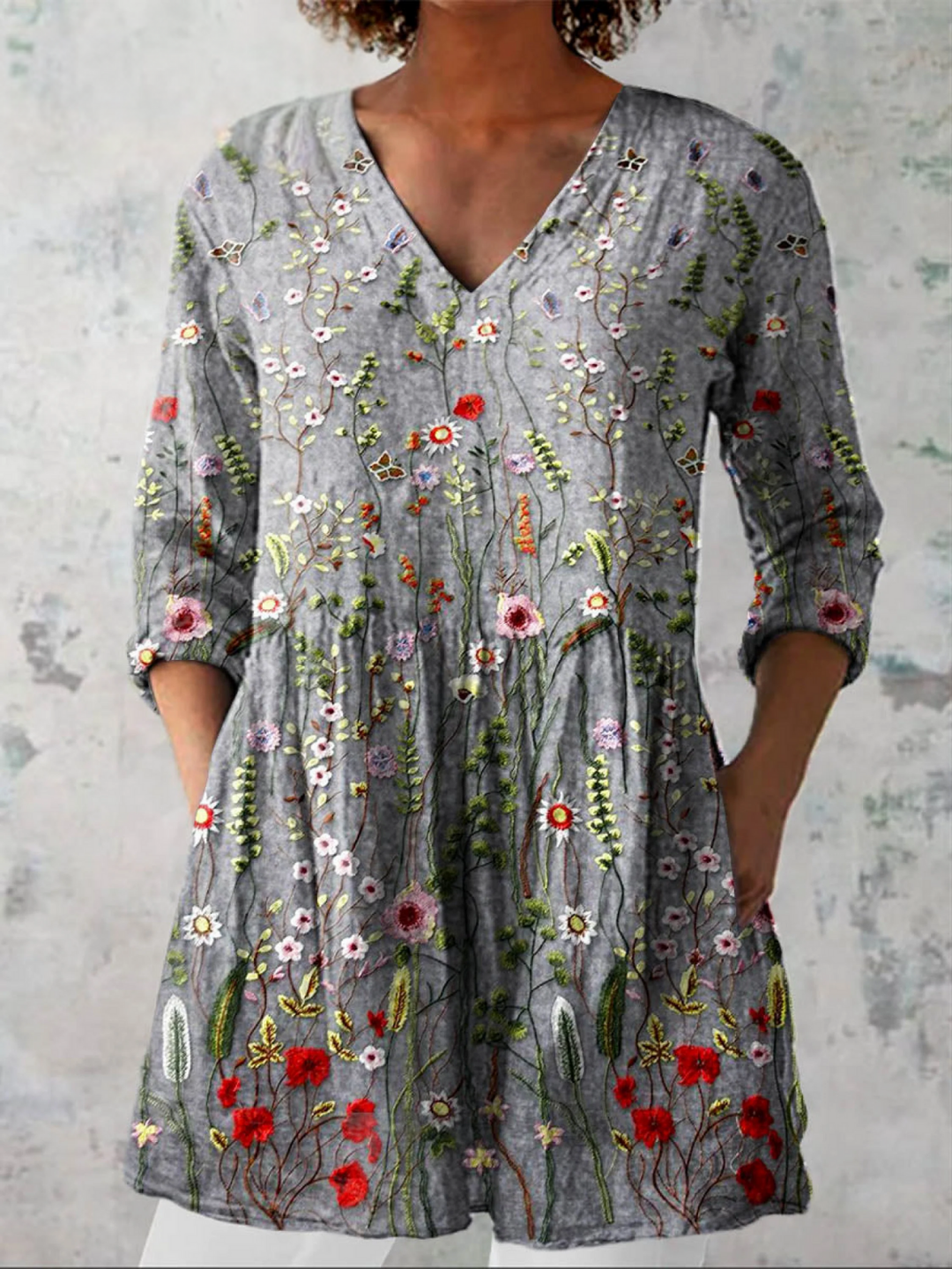 Josephine | Long blouse with V-neck