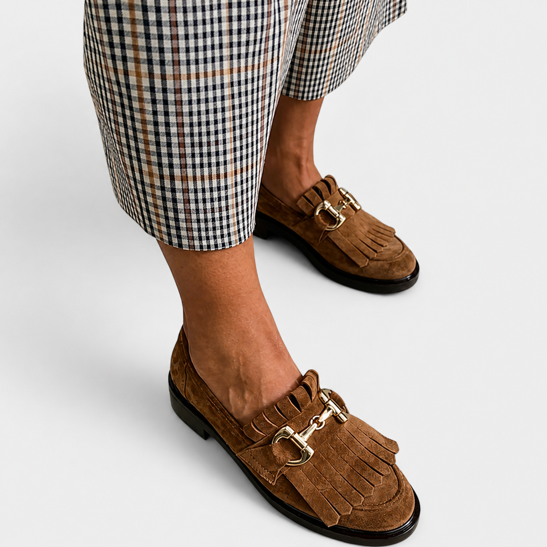 Poppy | Brown round toe loafers