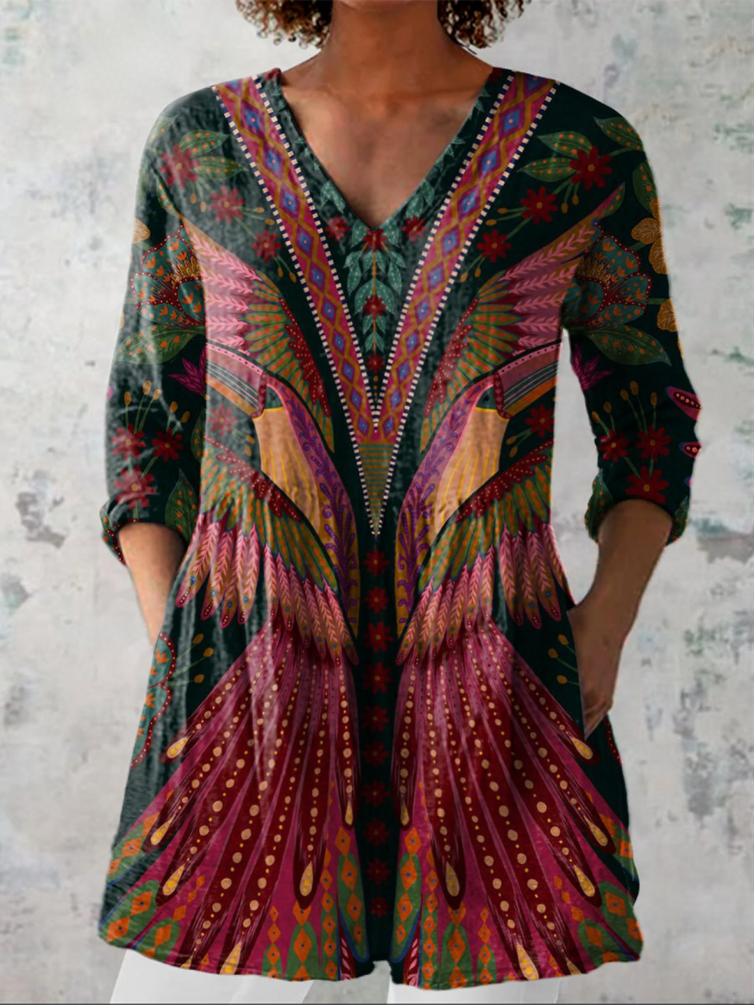 Lore | Long blouse with V-neck