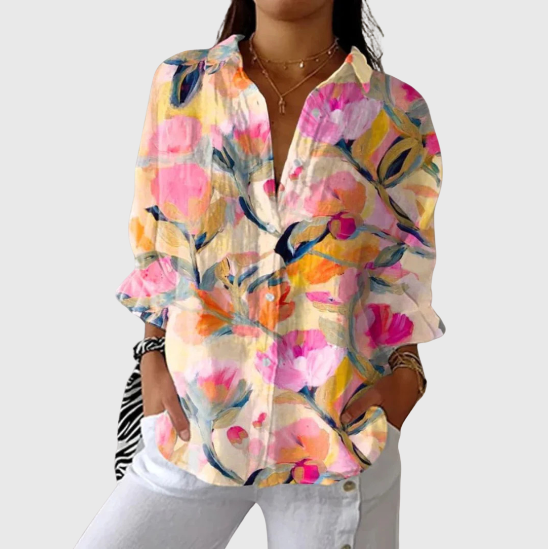 Philippa | Light, colorful blouse with a print