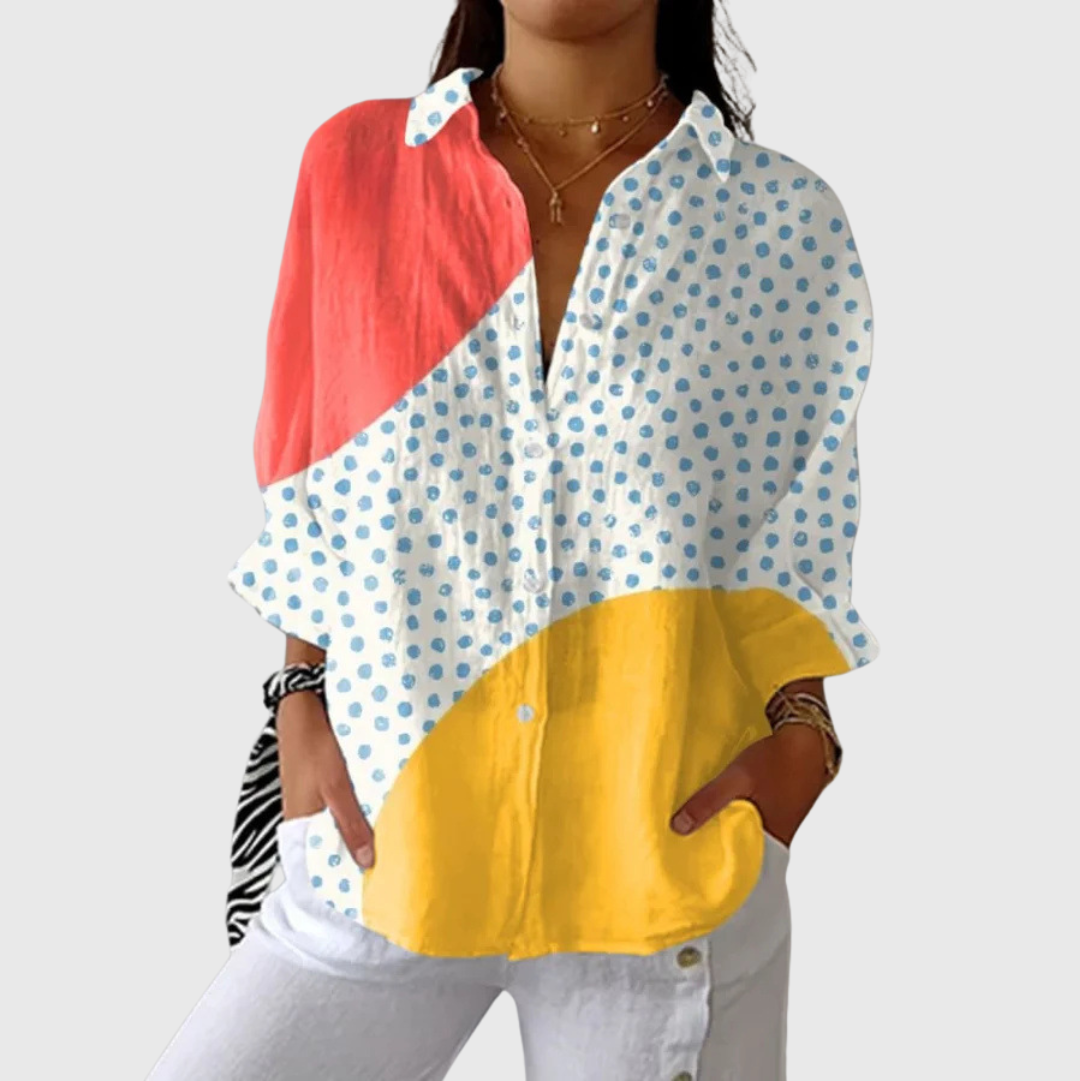 Mara | Light, colorful blouse with a print