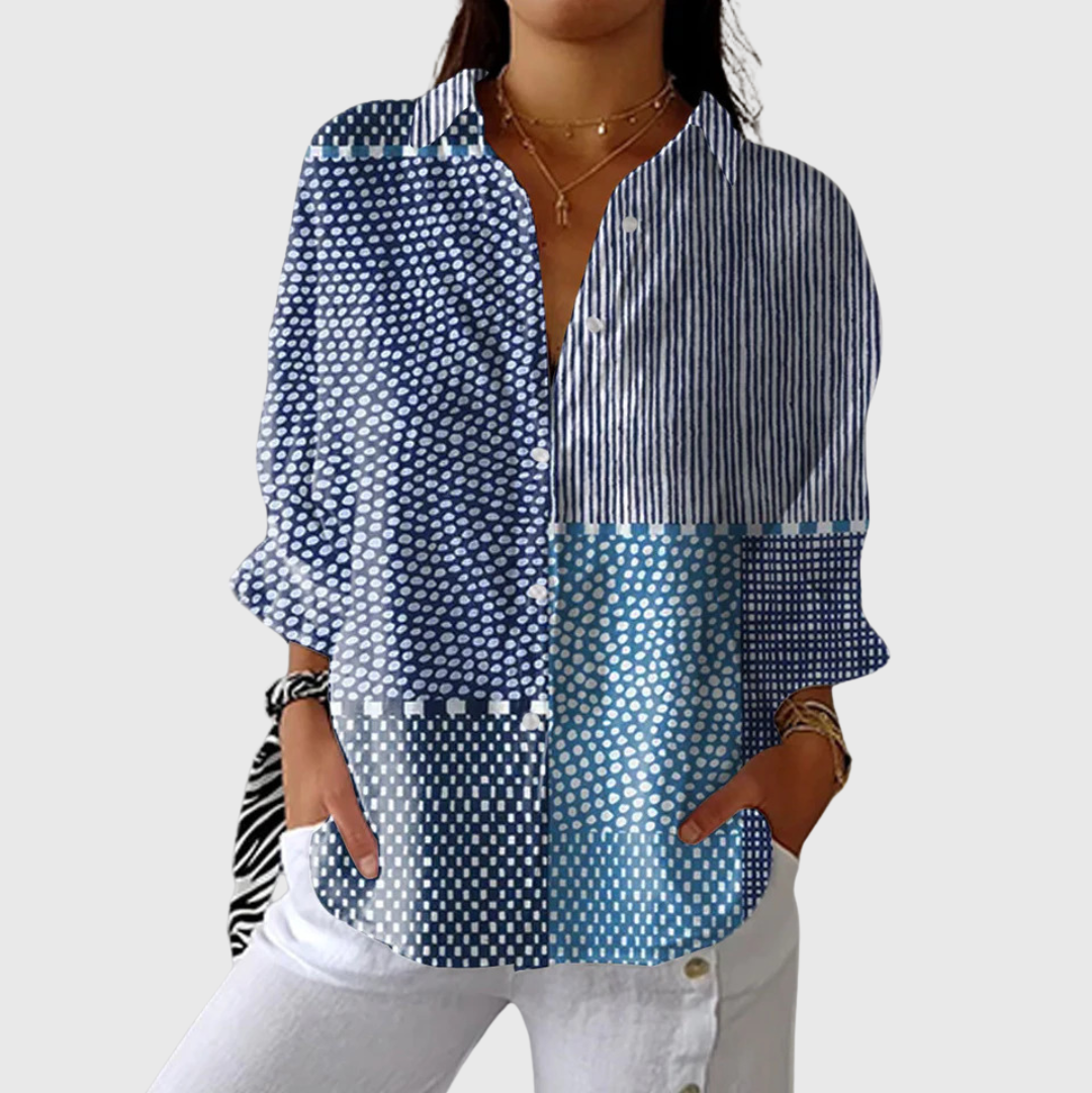 Margit | Light, colorful blouse with a print