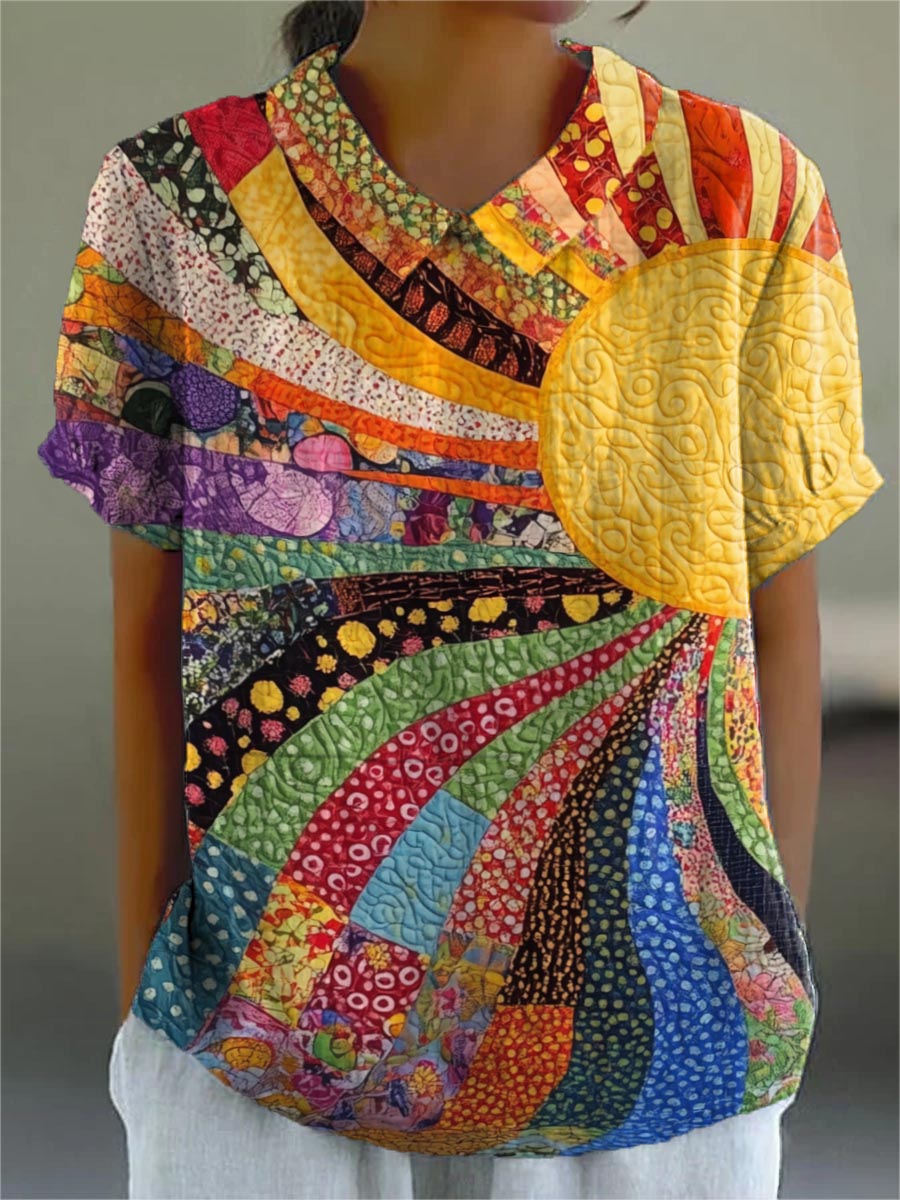 Alice Paula | Patchwork blouse in a sunburst design