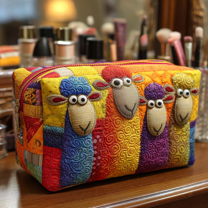 Quilted Cosmetic Bag with Colourful Pattern
