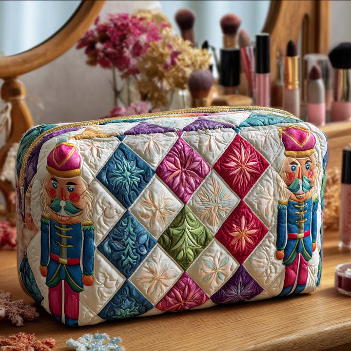 Quilted Cosmetic Bag with Christmas Soldier