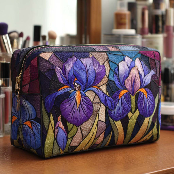 Quilted Cosmetic Bag with Floral Design