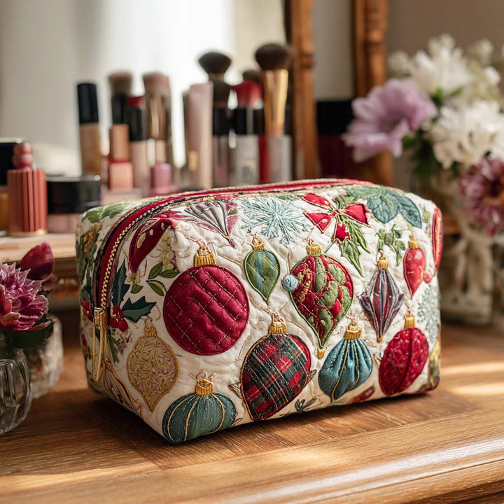 Quilted Cosmetic Bag with Cheerful Details
