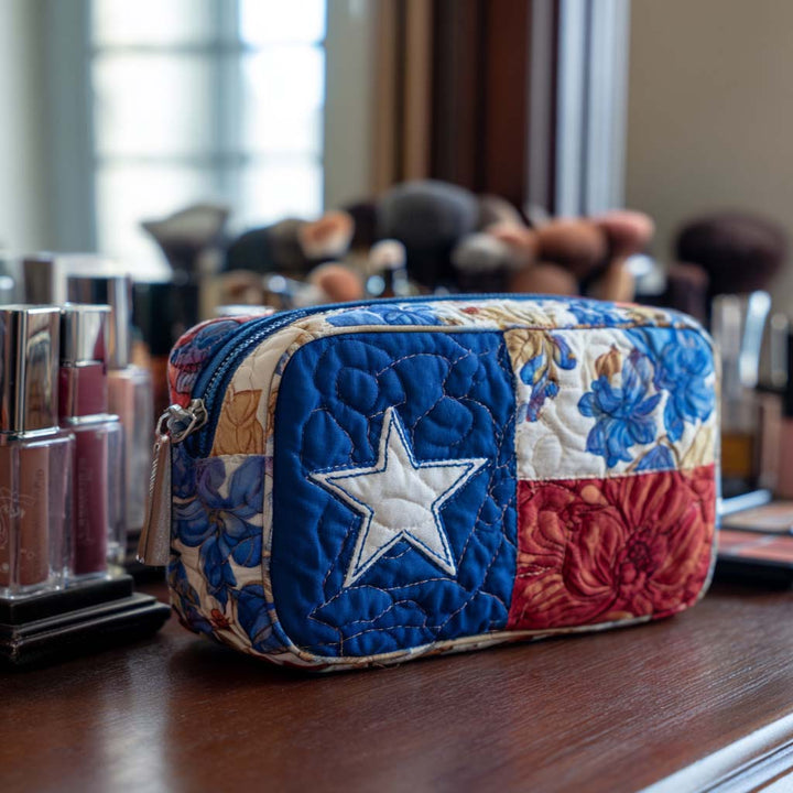Quilted Cosmetic Bag with Lonely Star