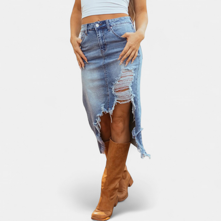 Kylie | Relaxed High-Waist Denim Maxi Skirt