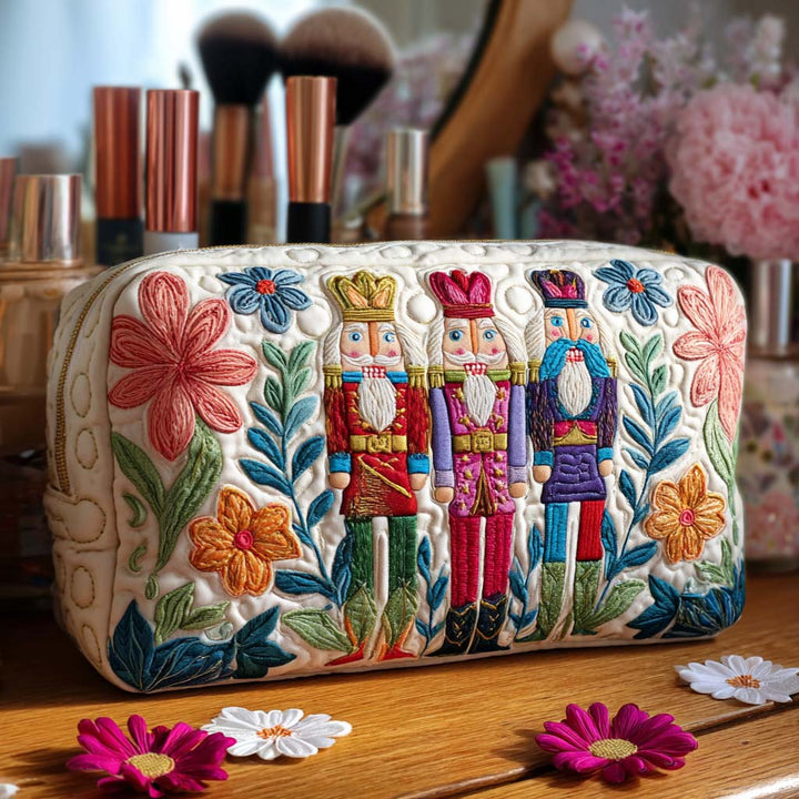 Quilted Cosmetic Bag with Nutcracker