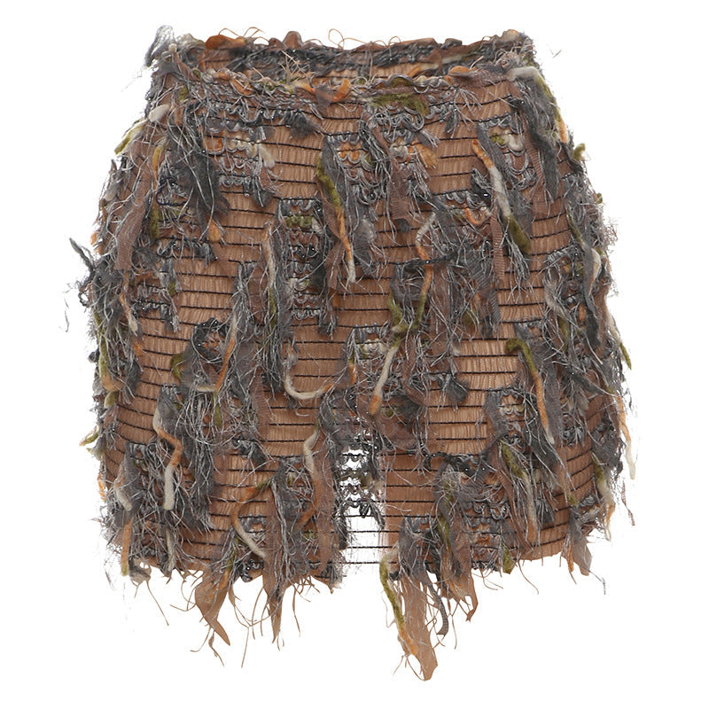 Tamara | Chic Fringe Detail High-Waist Mini Skirt