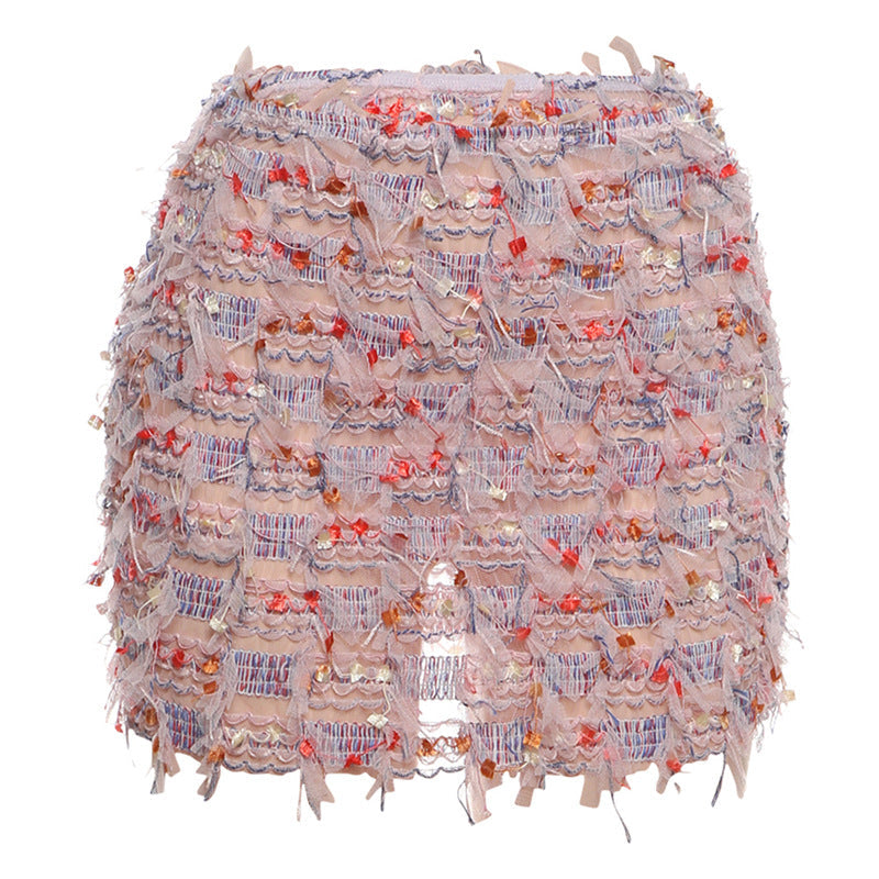 Tamara | Chic Fringe Detail High-Waist Mini Skirt