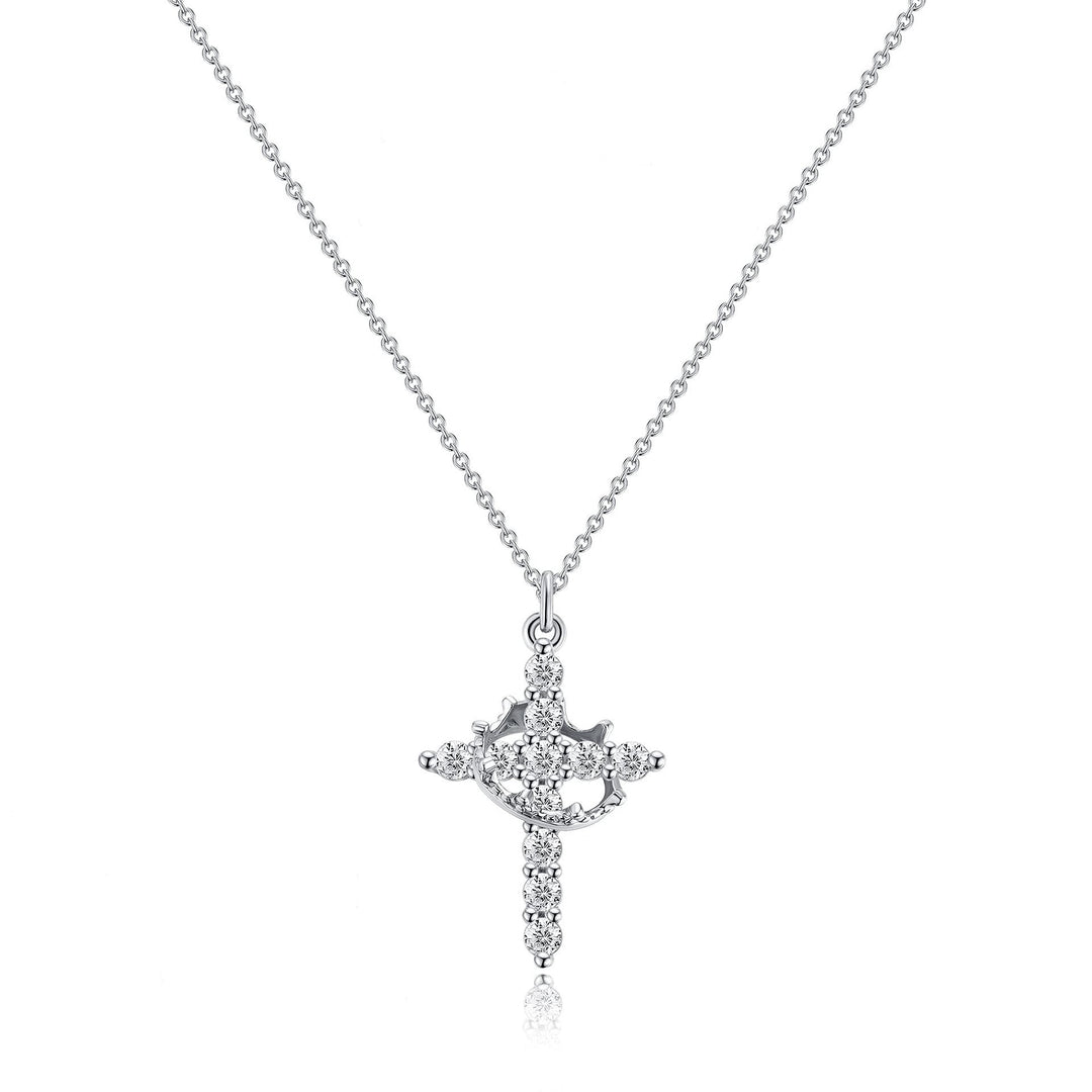 Rachael | Classic Cross &amp; Crown Necklace