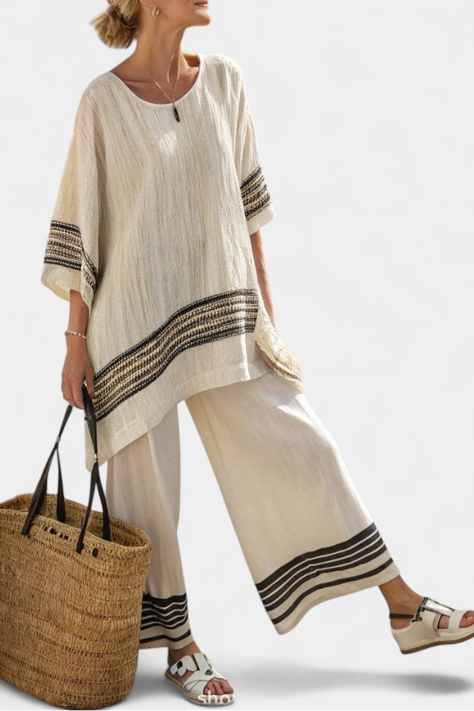 Maya - Elegant Linen and Bamboo Set