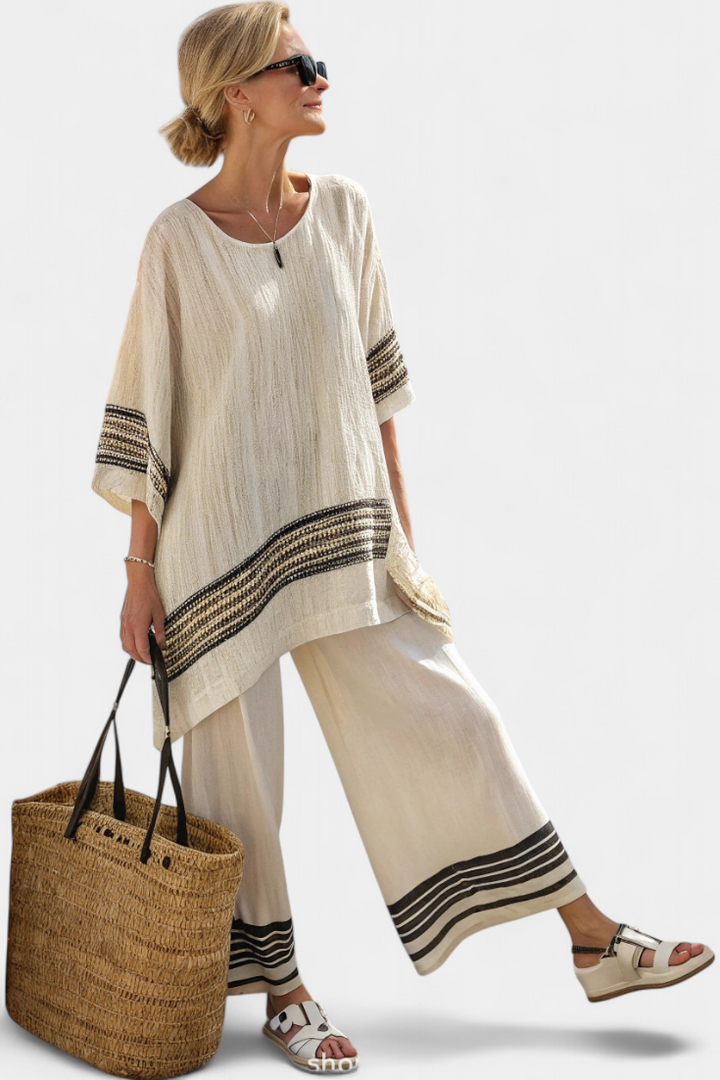 Maya - Elegant Linen and Bamboo Set
