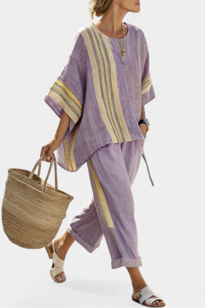 Olivia - Boho Linen and Bamboo Set