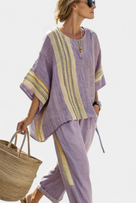 Olivia - Boho Linen and Bamboo Set