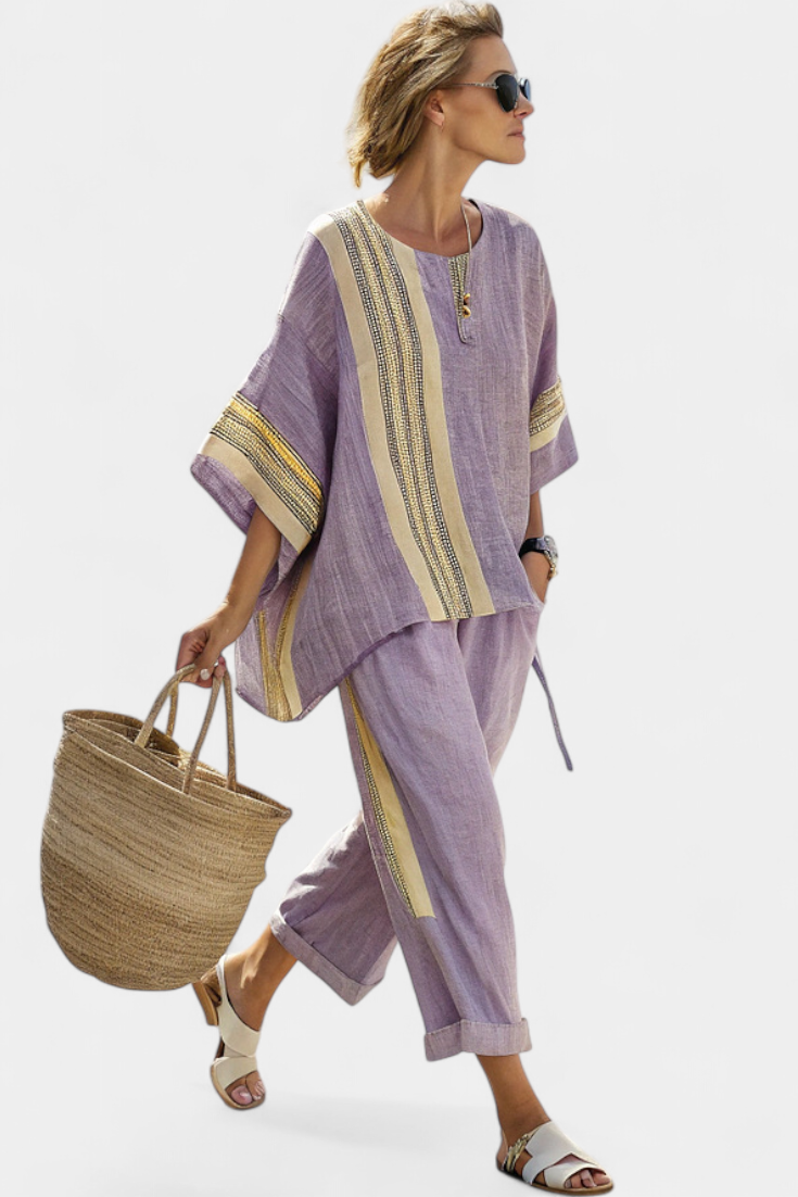 Olivia - Boho Linen and Bamboo Set