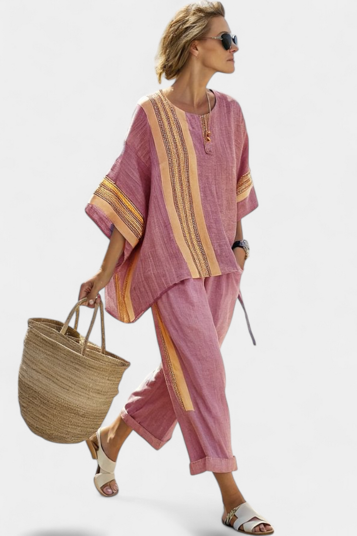 Olivia - Boho Linen and Bamboo Set