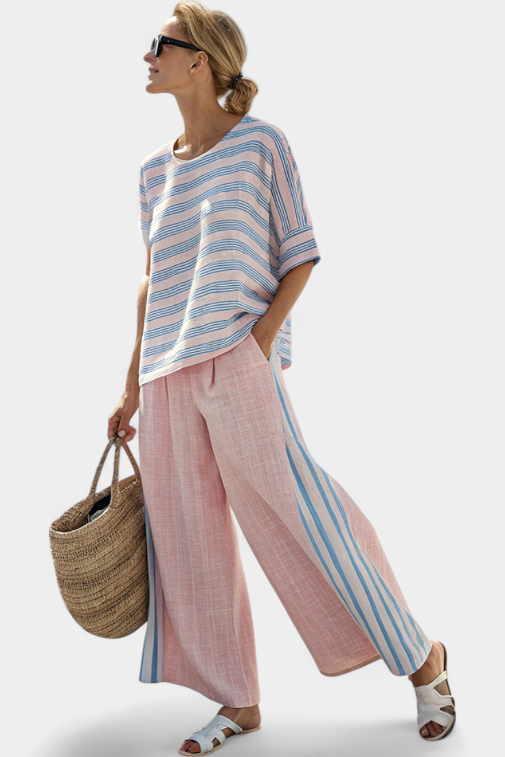 Ella - Bamboo Linen Set in Pink