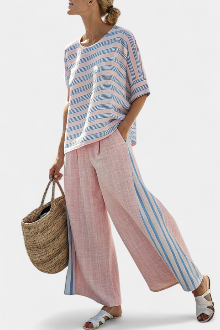 Ella - Bamboo Linen Set in Pink