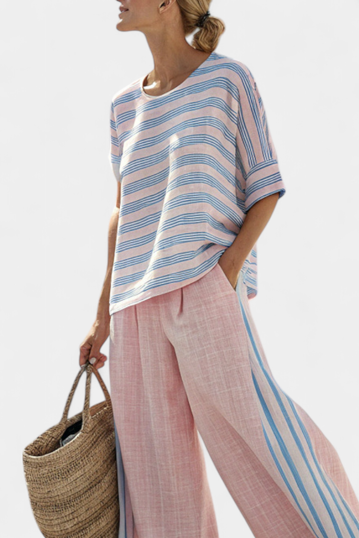 Ella - Bamboo Linen Set in Pink