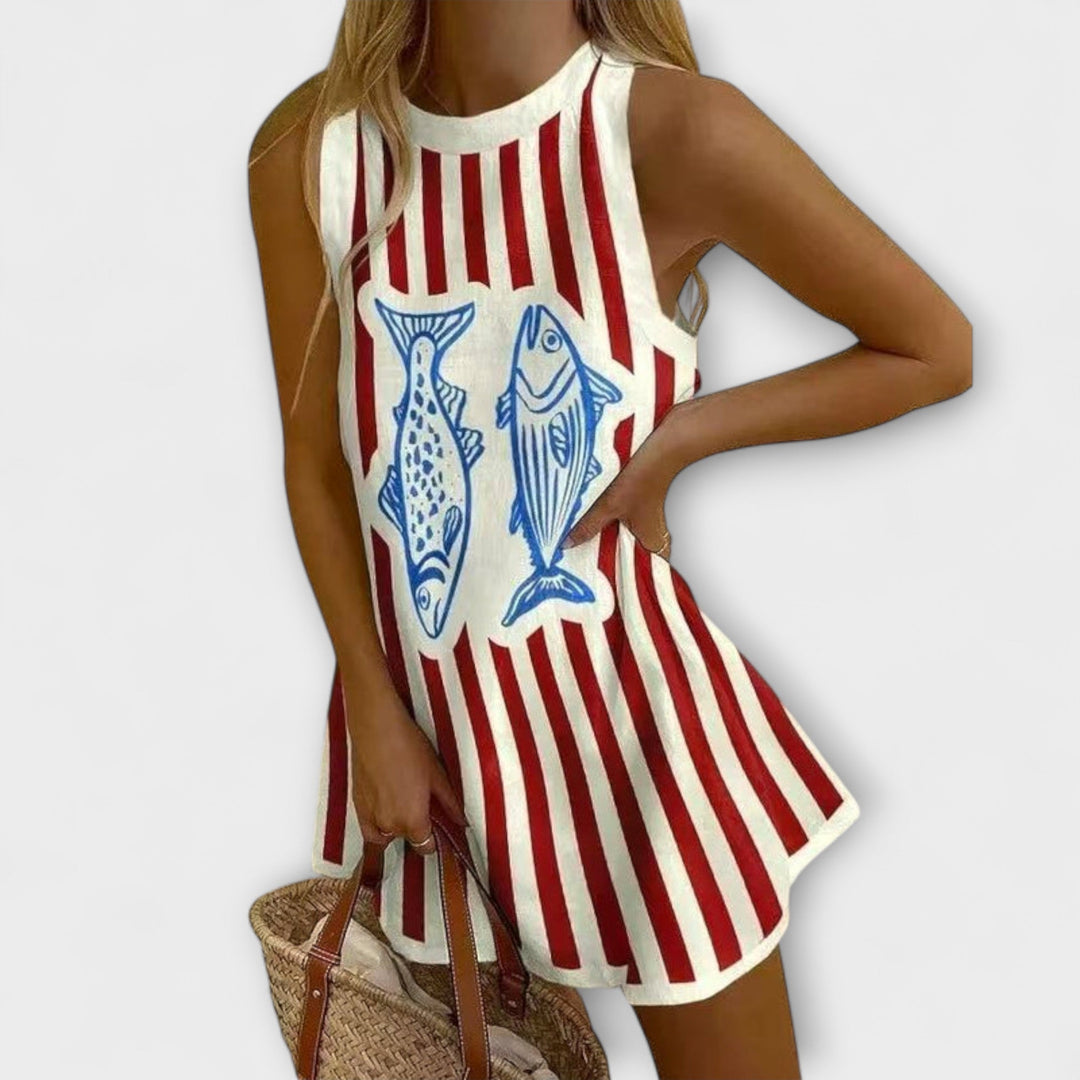 Madison - Mini Dress with Fish Print