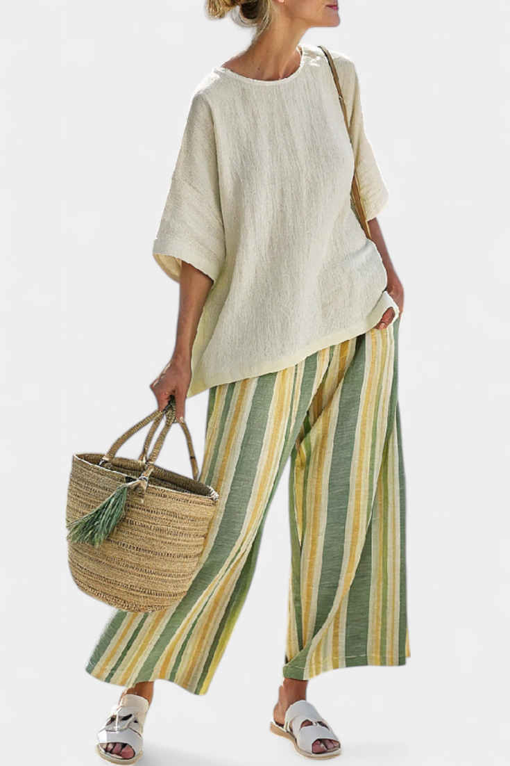 Nia - Bamboo Linen Olive Set