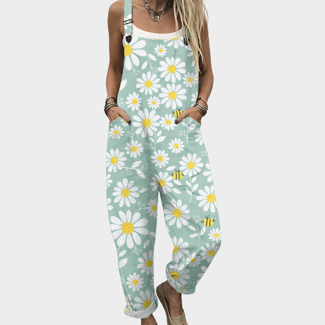 Comfortable printed dungarees