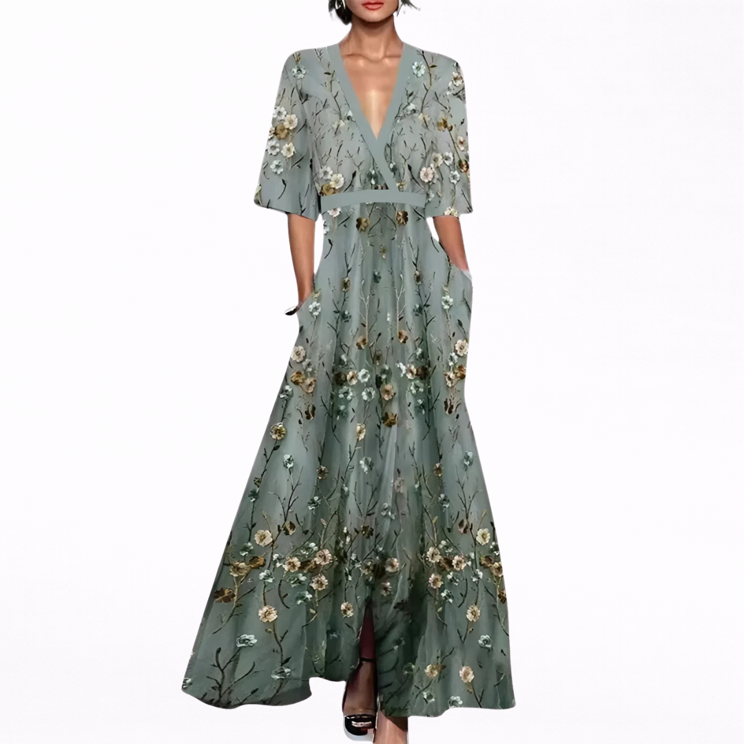 Irmgard | Elegant long dress with flowers