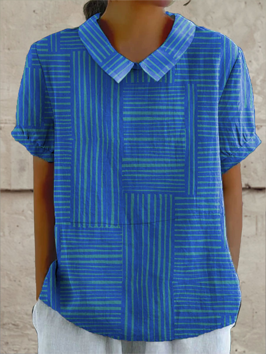 Zoe | Striped blouse with a geometric pattern