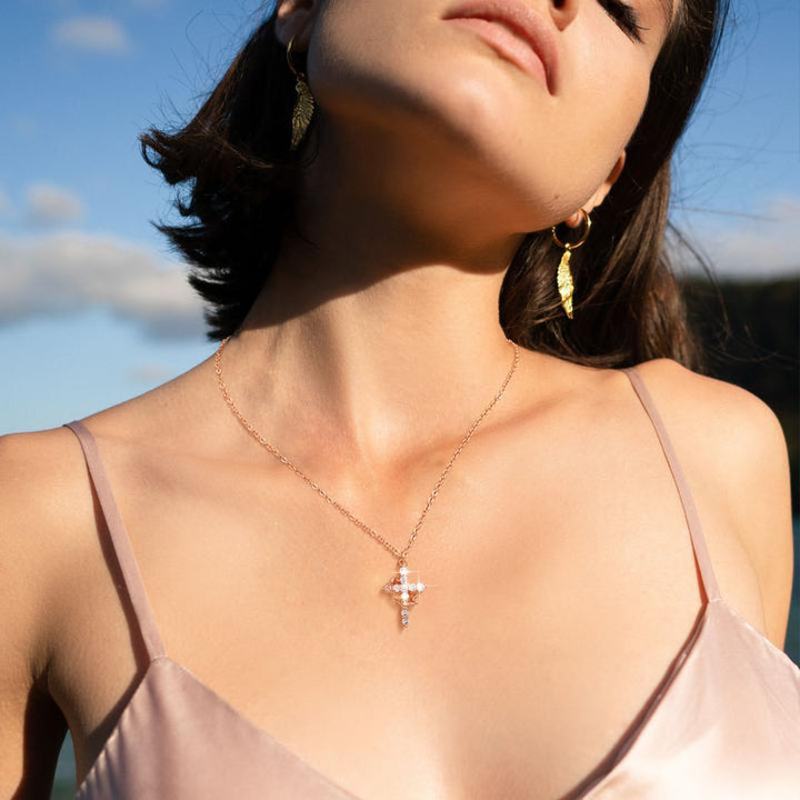 Rachael | Classic Cross &amp; Crown Necklace