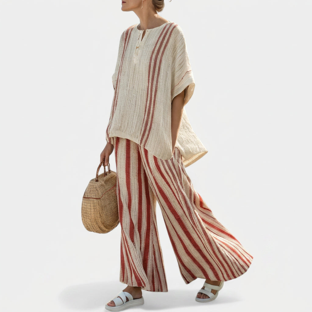 Sienna - Elegant Red Stripes Set
