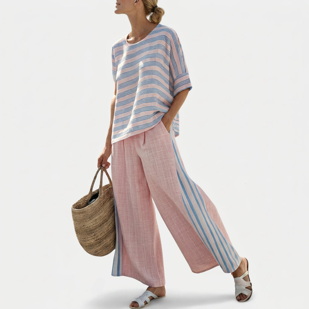 Ella - Bamboo Linen Set in Pink