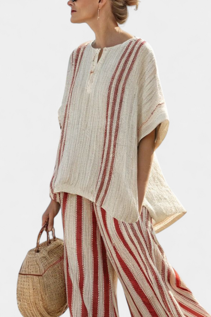Sienna - Elegant Red Stripes Set
