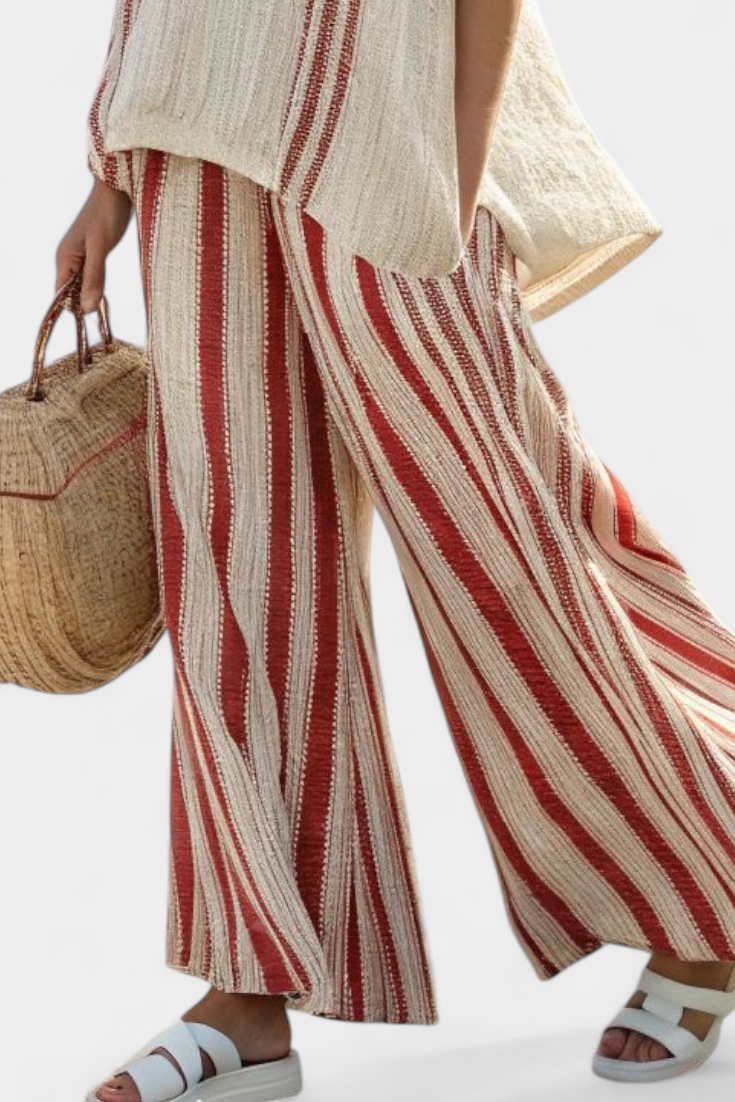 Sienna - Elegant Red Stripes Set