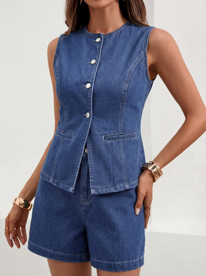 Quinn | Casual Vest &amp; Shorts Two-Piece Set